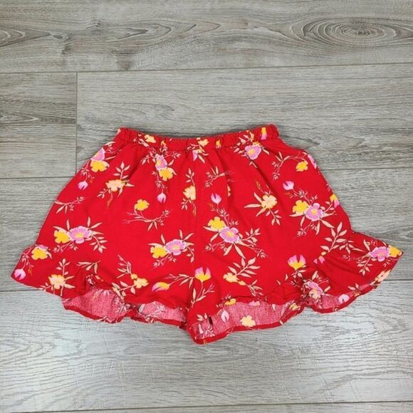 STREETWEAR Society Red Floral Ruffle Shorts Small - Picture 2 of 13